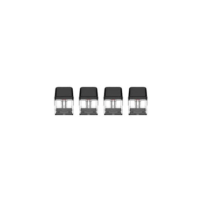 Four Vaporesso XROS replacement pods for Valor vape devices, shown in a 4-pack, designed for easy refilling and optimal vaping.