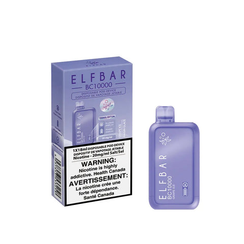 Elf Bar BC10K - Vape Cloud Canada Smoke Arsenal 20mg ON Tax / Grape Ice 36.99 Vape Cloud