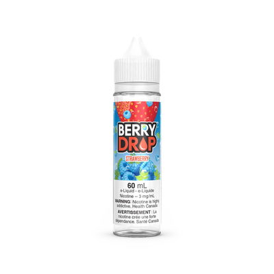 Valor Berry Drop e-liquid with strawberry flavor in a 60ml bottle, suitable for vape devices.