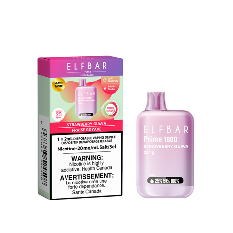 ELF Bar Prime 1800 Disposable Vape | Vape Cloud Canada Smoke Arsenal 20mg ON Tax / Strawberry Guava 15.99Â Vape Cloud