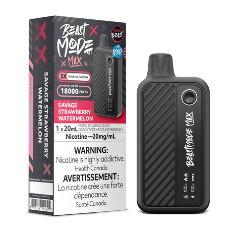 Flavour Beast - Beast Mode Max 18k | Vape Cloud Canada Pacific Smoke 20mg ON Tax / Savage Strawberry Watermelon Iced 41.99 Vape Cloud