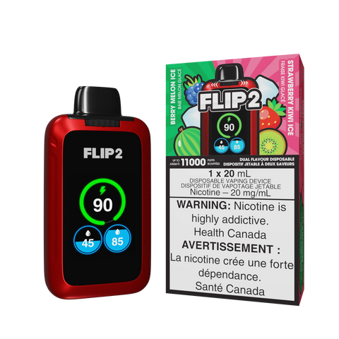 Flip 2 Dual Flavor Disposable | Vape Cloud Canada Valor 20mg ON Tax / Berry Melon Ice / Strawberry Kiwi Ic 39.50 Vape Cloud