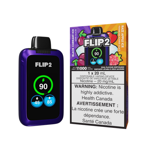 Flip 2 Dual Flavor Disposable | Vape Cloud Canada Valor 20mg ON Tax / Black Currant Ice / Razz Apple Ice 39.50 Vape Cloud