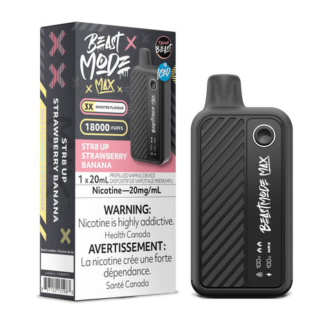 Flavour Beast - Beast Mode Max 18k | Vape Cloud Canada Pacific Smoke 20mg ON Tax / STR8 Up Strawberry Banana Iced 41.99 Vape Cloud