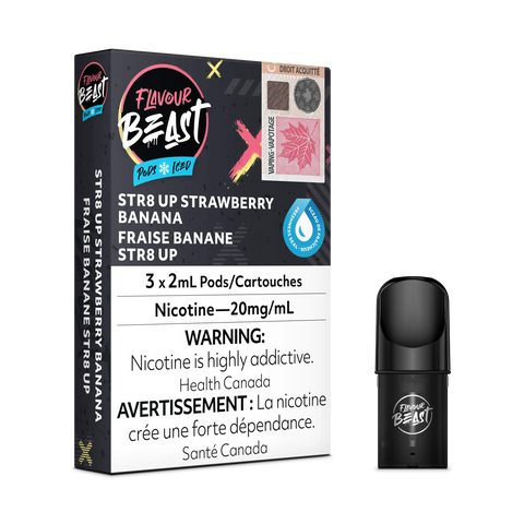 Flavour Beast S Pods *ONLINE ONLY CLEARANCE* Pacific Smoke 20mg / Str8 Up Strawberry Banana 11.99 Vape Cloud