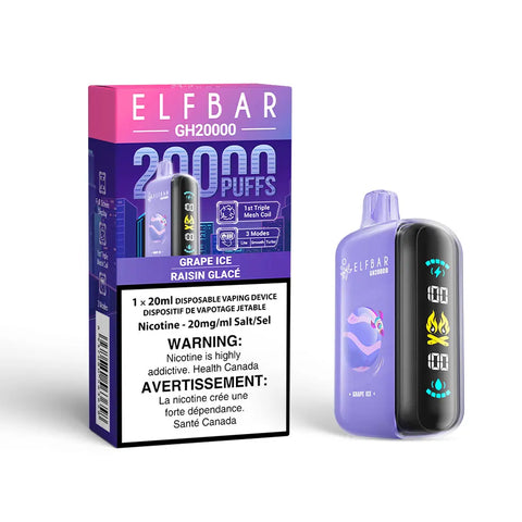 Elf Bar GH20K - Vape Cloud Canada Smoke Arsenal 20mg ON Tax / Grape Ice 39.99 Vape Cloud