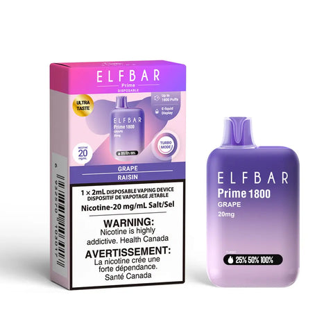 ELF Bar Prime 1800 Disposable Vape | Vape Cloud Canada Smoke Arsenal Grape 15.99 Vape Cloud