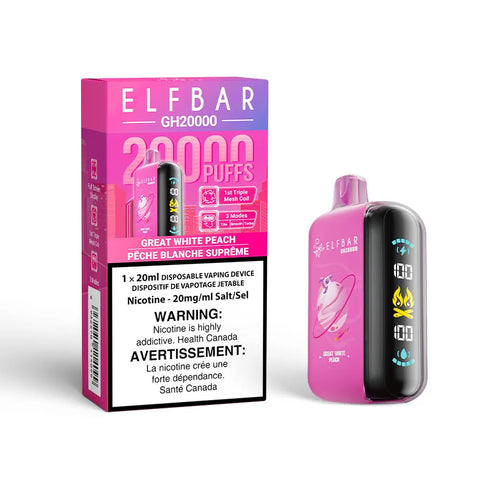 Elf Bar GH20K - Vape Cloud Canada Smoke Arsenal 20mg ON Tax / Great White Peach 39.99 Vape Cloud
