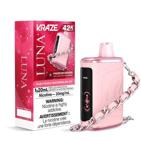 Kraze Luna Disposable | Vape Cloud Canada Pacific Smoke 20mg ON Tax / Ruby Peach Watermelon Ice 42.99 Vape Cloud