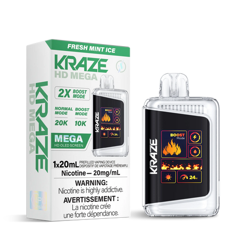 Kraze HD Mega 20k | Vape Cloud Canada Pacific Smoke 20mg ON Tax / Fresh Mint Ice 41.99 Vape Cloud