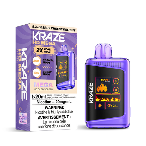Kraze HD Mega 20k | Vape Cloud Canada Pacific Smoke 20mg ON Tax / Blueberry Cheese Ice 41.99 Vape Cloud