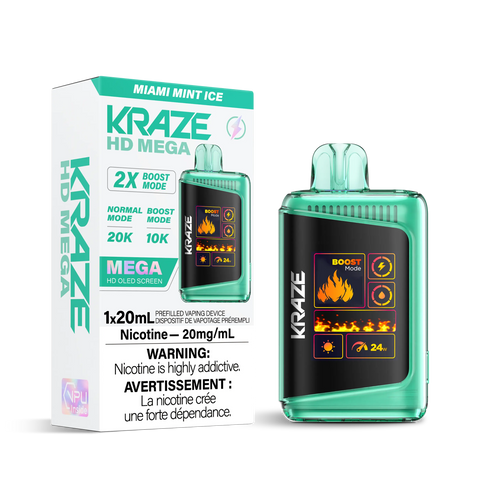Kraze HD Mega 20k | Vape Cloud Canada Pacific Smoke 20mg ON Tax / Miami Mint ice 41.99 Vape Cloud