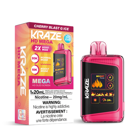 Kraze HD Mega 20k | Vape Cloud Canada Pacific Smoke 20mg ON Tax / Cherry Blast G Ice 41.99 Vape Cloud