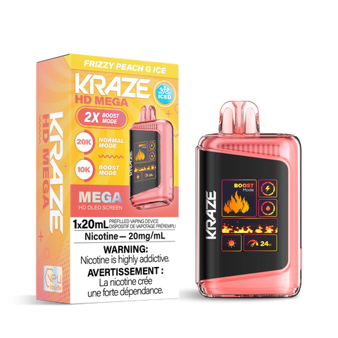 Kraze HD Mega 20k | Vape Cloud Canada Pacific Smoke 20mg ON Tax / Frizzy Peach G Ice 41.99 Vape Cloud