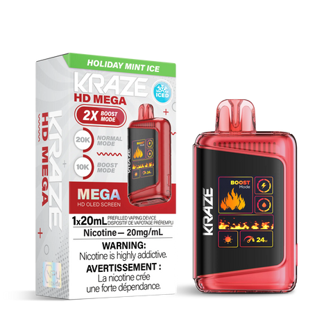 Kraze HD Mega 20k | Vape Cloud Canada Pacific Smoke 20mg ON Tax / Holiday Mint Ice 41.99 Vape Cloud