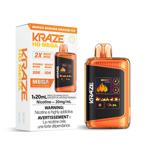 Kraze HD Mega 20k | Vape Cloud Canada Pacific Smoke 20mg ON Tax / Mango Banana Orange Ice 41.99 Vape Cloud