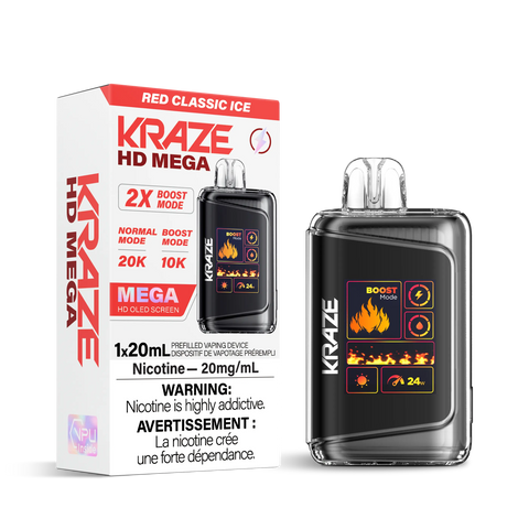 Kraze HD Mega 20k | Vape Cloud Canada Pacific Smoke 20mg ON Tax / Red Classic Ice 41.99 Vape Cloud