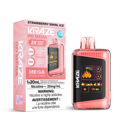 Kraze HD Mega 20k | Vape Cloud Canada Pacific Smoke 20mg ON Tax / Strawberry Swirl Ice 41.99 Vape Cloud