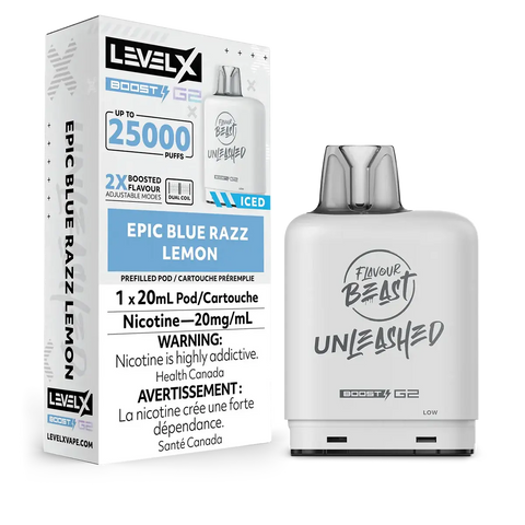 Level X Boost - Flavour Beast Unleashed - Vape Cloud Canada Pacific Smoke 20mg ON Tax / Epic Blue Razz Lemon Iced 31.99 Vape Cloud