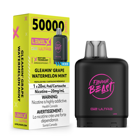 Level X G2 Ultra - Flavour Beast | Vape Cloud Canada Pacific Smoke 20mg ON Tax / Gleamin' Grape Watermelon Mint Iced 34.99 Vape Cloud