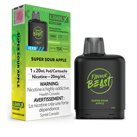 Level X Boost & Drip'n 15k Pods *ONLINE ONLY CLEARANCE* Pacific Smoke 20mg / Super Sour Apple Iced 12.99 Vape Cloud