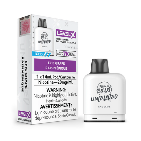 Level X 7k - Flavour Beast & Drip'n Premium *ONLINE ONLY CLEARANCE* Pacific Smoke 20mg Unleashed / Epic Grape Iced 11.99 Vape Cloud