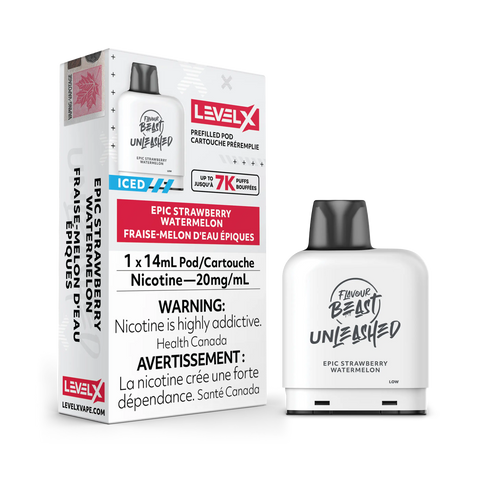Level X 7k - Flavour Beast & Drip'n Premium *ONLINE ONLY CLEARANCE* Pacific Smoke 20mg Unleashed / Epic Strawberry Watermelon Iced 11.99 Vape Cloud