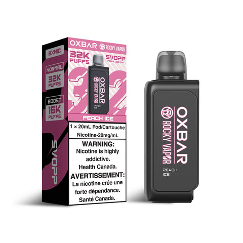 OxBar X Rocky Vapor - Svopp 32k | Vape Cloud Canada Nimbus Distro 20mg ON Tax / Peach ice 33.99 Vape Cloud