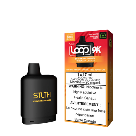 STLTH Loop 9k *ONLINE ONLY CLEARANCE* Valor 20mg / Strawnana Orange 15.99 Vape Cloud