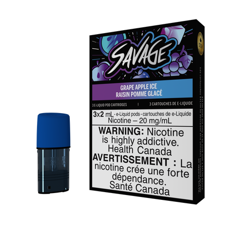 STLTH PODS - Fruitbae - Savage - Hope - Naked - Monster -Japello’s *ONLINE ONLY CLEARANCE* - Vape Cloud STLTH Savage Pods - Grape Apple Ice