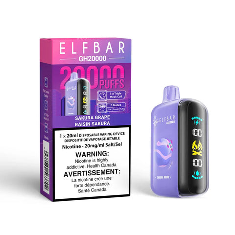 Elf Bar GH20K - Vape Cloud Canada Smoke Arsenal 20mg ON Tax / Sakura Grape 39.99 Vape Cloud