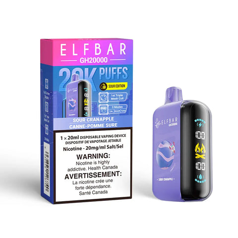 Elf Bar GH20K - Vape Cloud Canada Smoke Arsenal 20mg ON Tax / Sour Cranapple 39.99 Vape Cloud