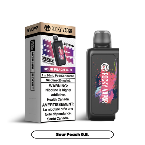 OxBar X Rocky Vapor - Svopp 32k | Vape Cloud Canada Nimbus Distro 20mg ON Tax / Sour Peach G.B 33.99 Vape Cloud