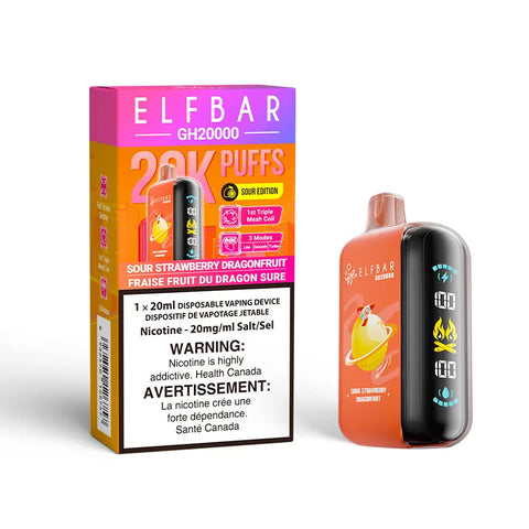 Elf Bar GH20K - Vape Cloud Canada Smoke Arsenal 20mg ON Tax / Sour Strawberry Dragonfruit 39.99 Vape Cloud