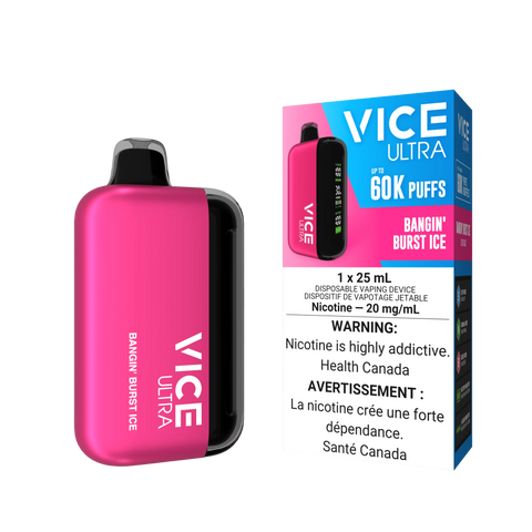 Vice Ultra 60K Disposable | Vape Cloud Canada Valor 20mg ON Tax / Bangin Burst Ice 38.99 Vape Cloud