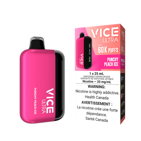 Vice Ultra 60K Disposable | Vape Cloud Canada Valor 20mg ON Tax / Punchy Peach Ice 38.99 Vape Cloud