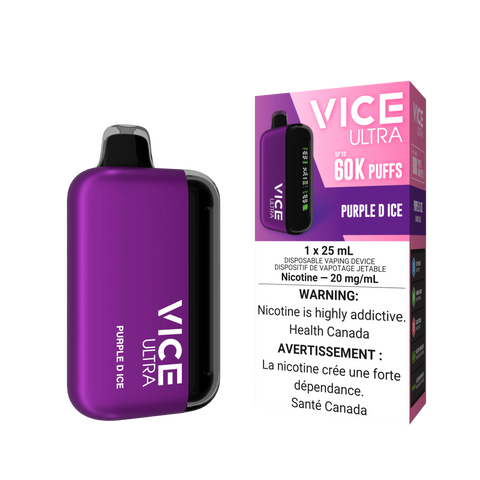 Vice Ultra 60K Disposable | Vape Cloud Canada Valor 20mg ON Tax / Purple D Ice 38.99 Vape Cloud