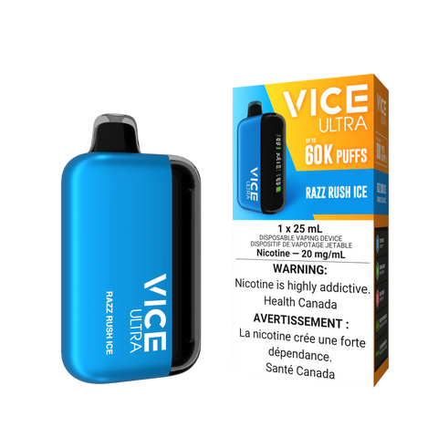 Vice Ultra 60K Disposable | Vape Cloud Canada Valor 20mg ON Tax / Razz Rush Ice 38.99 Vape Cloud