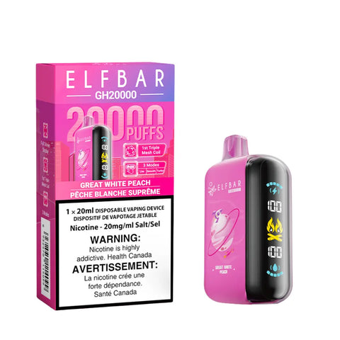 Elf Bar GH20K - Vape Cloud Canada Smoke Arsenal 20mg-ON-Tax-Great-White-Peach 39.99 Vape Cloud