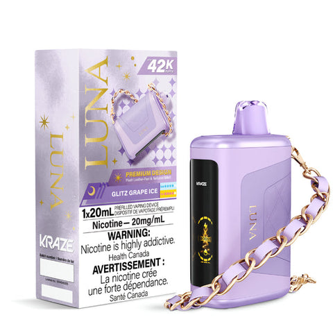 Kraze Luna Disposable | Vape Cloud Canada Pacific Smoke 20mg ON Tax / Glitz Grape Ice 42.99 Vape Cloud