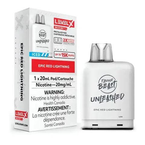 Level X Boost - Flavour Beast Unleashed - Epic Red Lightning | Vape Cloud Canada Pacific Smoke