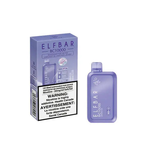 Elf Bar BC10K - Vape Cloud Canada Smoke Arsenal 20mg-ON-Tax-Grape-Ice 36.99 Vape Cloud