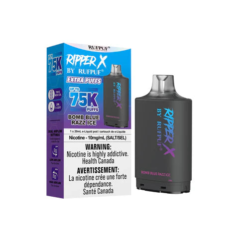 GCore Ripper X 75K pre-filled pod with 10mg/ml e-liquid, showing the sleek pod design for vaping devices.