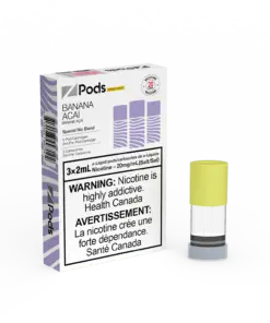 Z Land Banana-Acai pre-filled vape pods for Z Pods, with vibrant banana and acai flavor, designed for easy vaping.