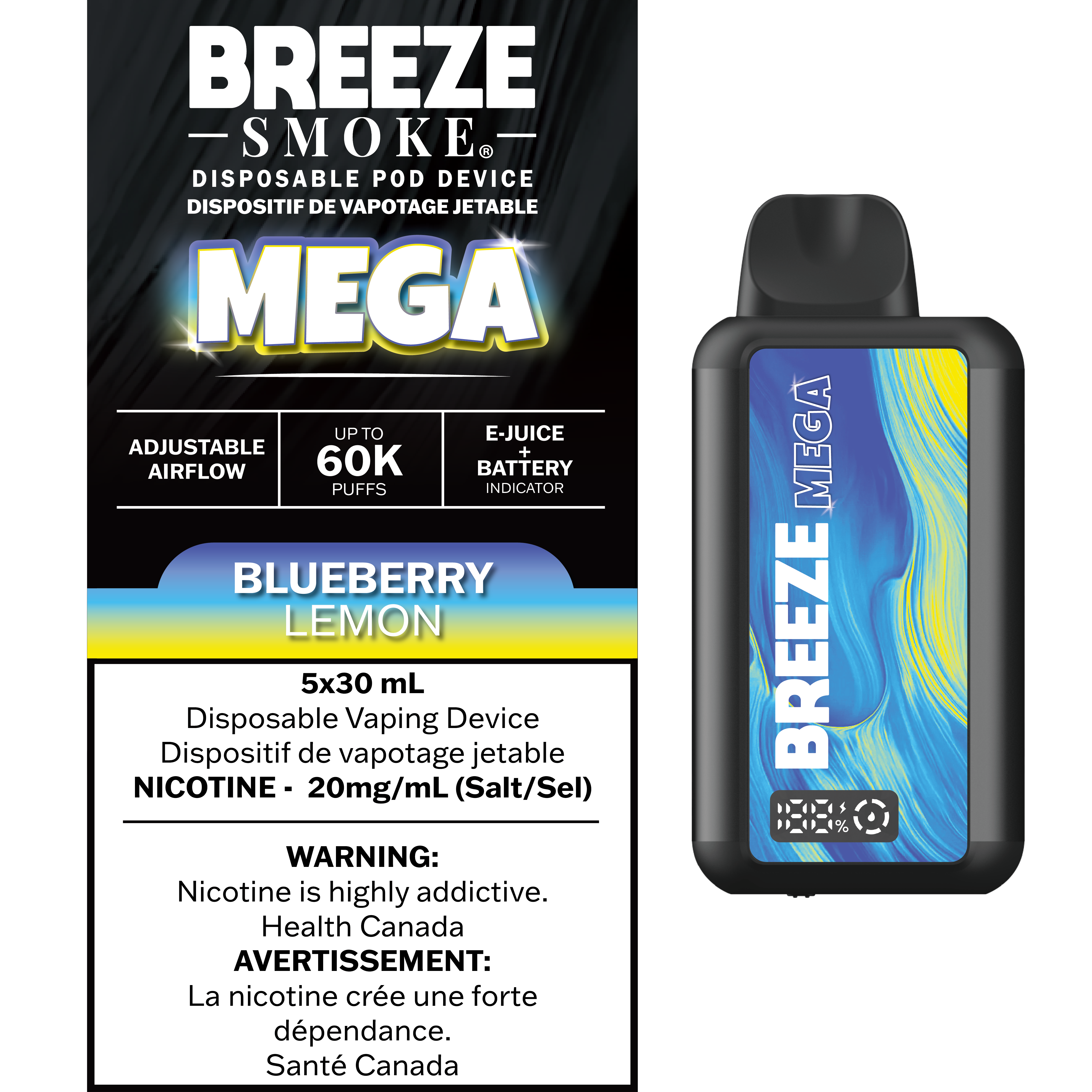 breeze vape blueberry lemon Breeze 6K Disposable Vape main image 1