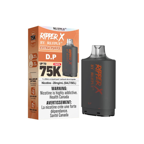 Ripper X 75K D.P 20mg pre-filled replacement pod and retail packaging