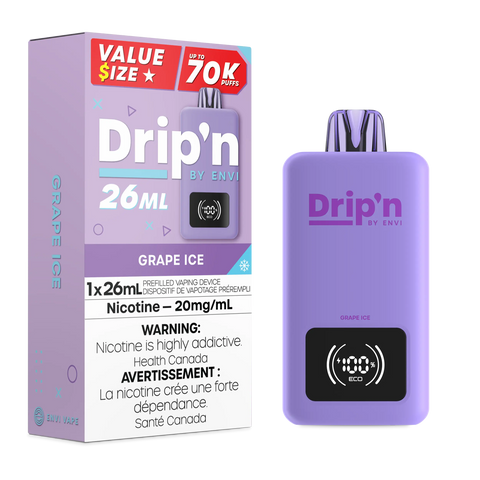 Drip'n by Envi 26ml Disposable | Vape Cloud Canada Pacific Smoke 20mg ON Tax / Grape Ice 42.99  Vape Cloud