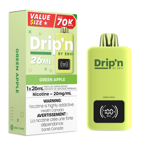 Drip'n by Envi 26ml Disposable | Vape Cloud Canada Pacific Smoke 20mg ON Tax / Green Apple 42.99  Vape Cloud
