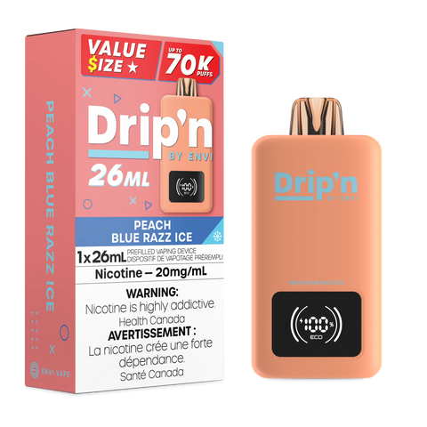 Drip'n by Envi 26ml Disposable | Vape Cloud Canada Pacific Smoke 20mg ON Tax / Peach Blue Razz Ice 42.99  Vape Cloud