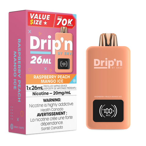 Drip'n by Envi 26ml Disposable | Vape Cloud Canada Pacific Smoke 20mg ON Tax / Raspberry Peach Mango Ice 42.99  Vape Cloud
